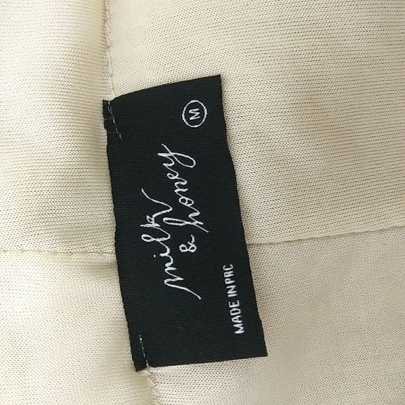 NWT Milk & Honey Gold Sequin Slit Elastic Waist Hidden Zipper Skirt M - Picture 6 of 8